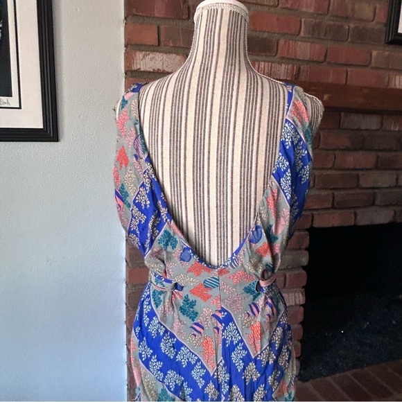 Anthropologie Ailanto Para Trucco Vilira Floral Fish Print Maxi Dress Sz S - Picture 13 of 14